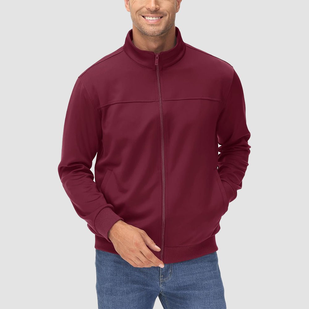 Men's Lightweight Full - Zip Track Jacket with Pockets - MAGCOMSEN
