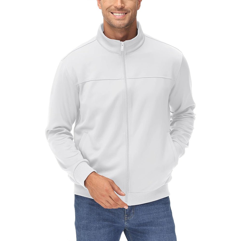 Men's Lightweight Full - Zip Track Jacket with Pockets - MAGCOMSEN