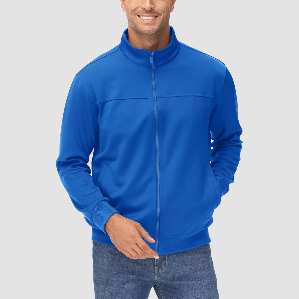 Men's Lightweight Full - Zip Track Jacket with Pockets - MAGCOMSEN