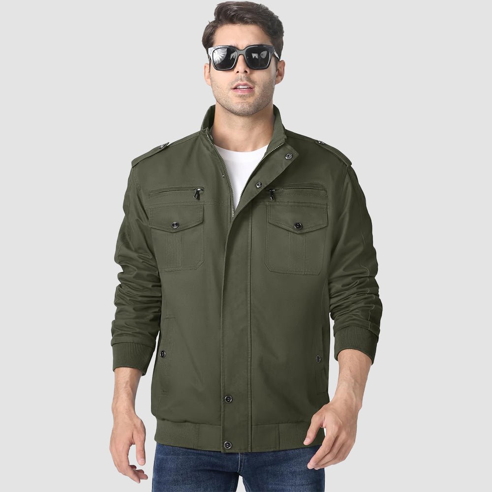 Army Green Men's Lightweight Tactical Cargo Jackets Combat Jacket - MAGCOMSEN