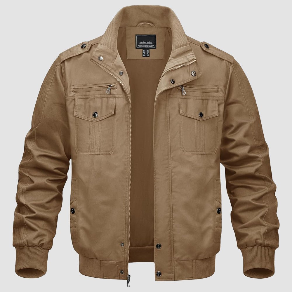 Khaki Men's Lightweight Tactical Cargo Jackets Combat Jacket - MAGCOMSEN