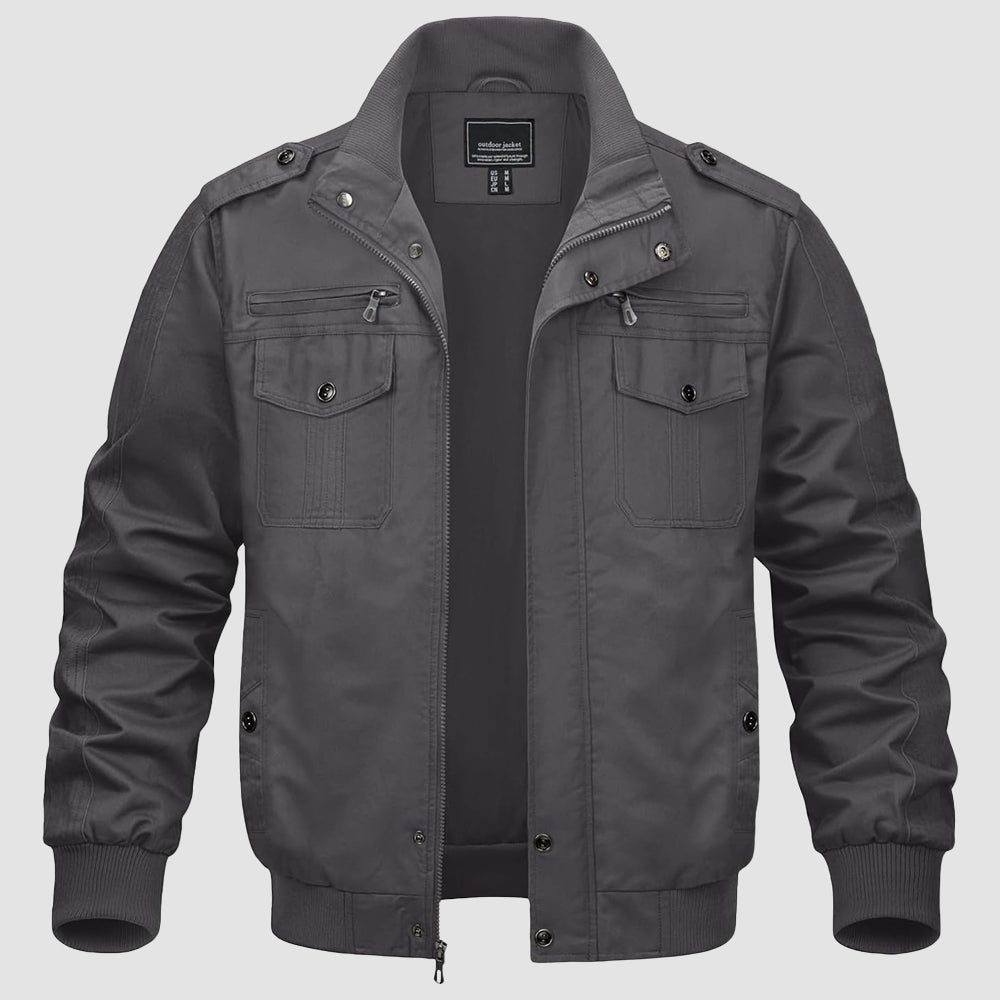Dark Grey Men's Lightweight Tactical Cargo Jackets Combat Jacket - MAGCOMSEN