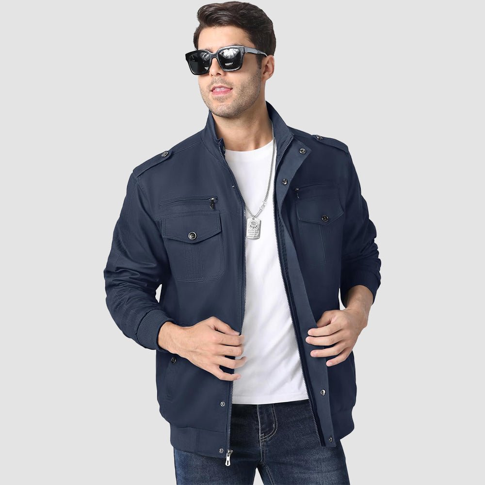 Navy Men's Lightweight Tactical Cargo Jackets Combat Jacket - MAGCOMSEN