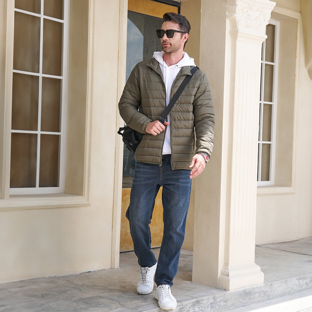 Men's Lightweight Puffer Jacket – Water-Repellent Winter Coat - MAGCOMSEN