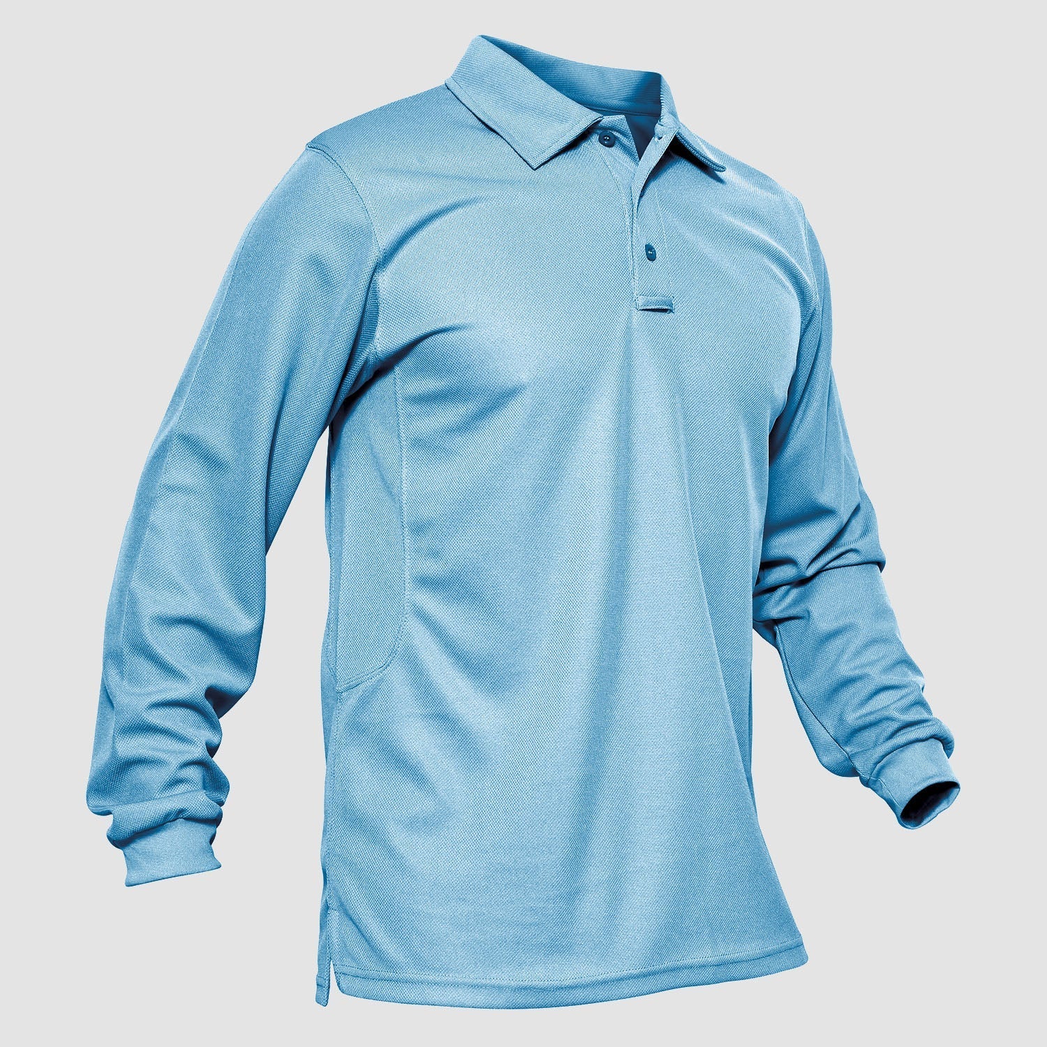 Men's Quick Dry Tactical Polo - Long Sleeve Performance Shirt Sky Blue by MAGCOMSEN #Color_Sky Blue
