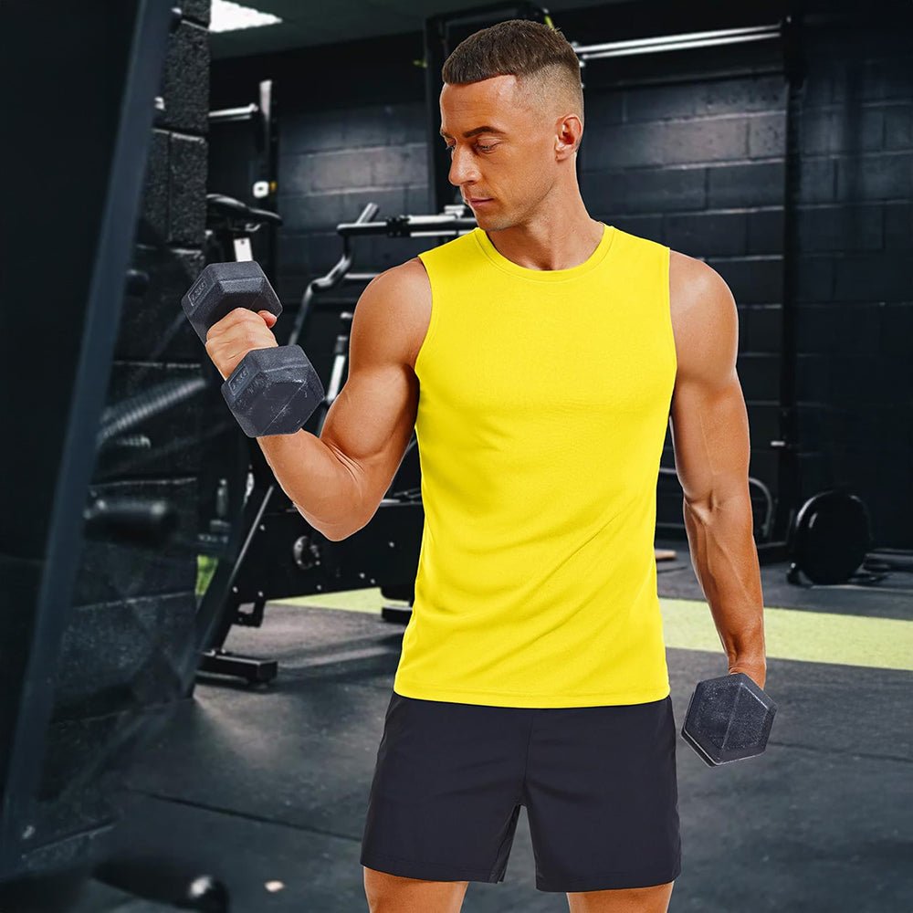 Men's Performance Muscle Tank - Quick - Dry, UV Shield for Training - MAGCOMSEN