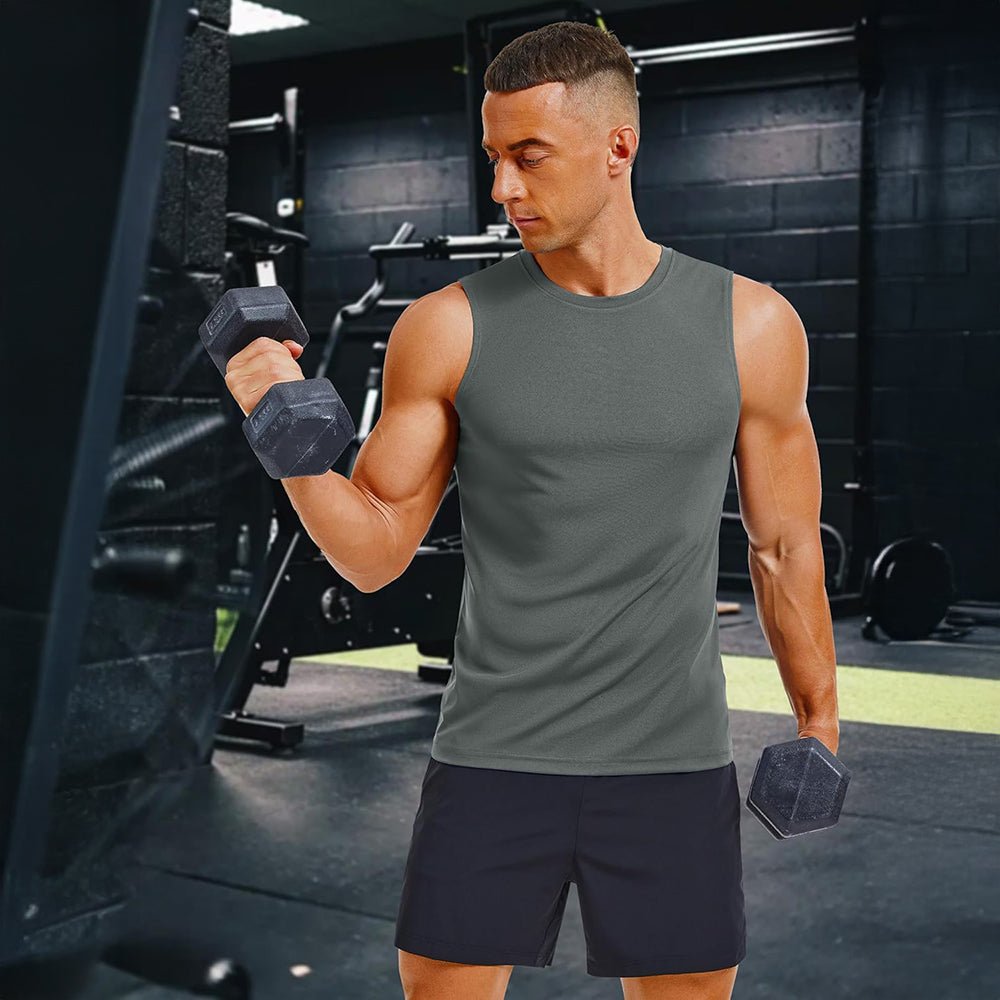 Men's Performance Muscle Tank - Quick - Dry, UV Shield for Training - MAGCOMSEN