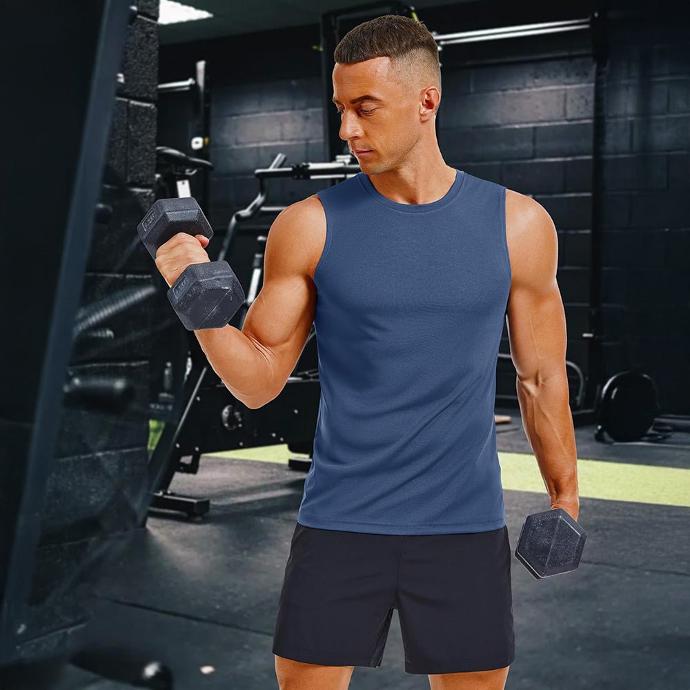 Men's Performance Muscle Tank - Quick - Dry, UV Shield for Training - MAGCOMSEN
