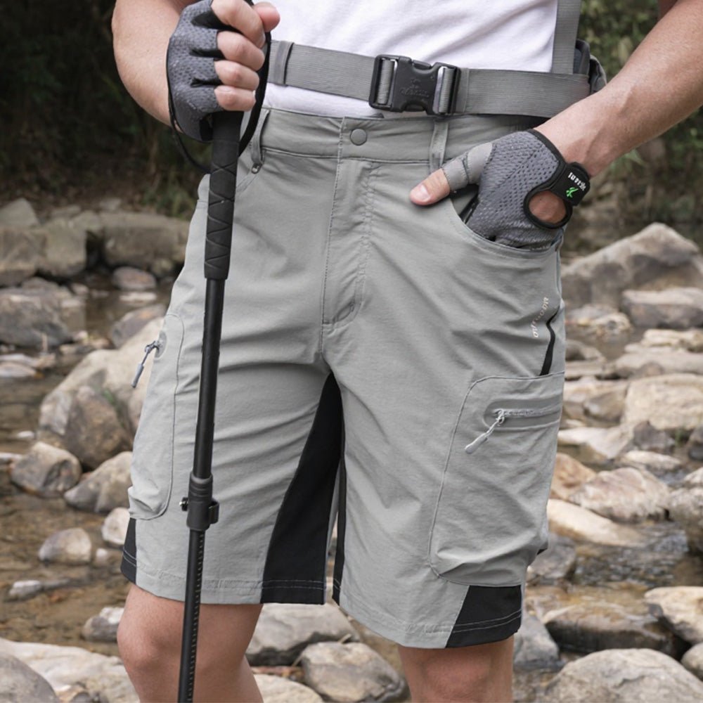 Light Grey Men's Quick Dry Cargo Shorts - MAGCOMSEN