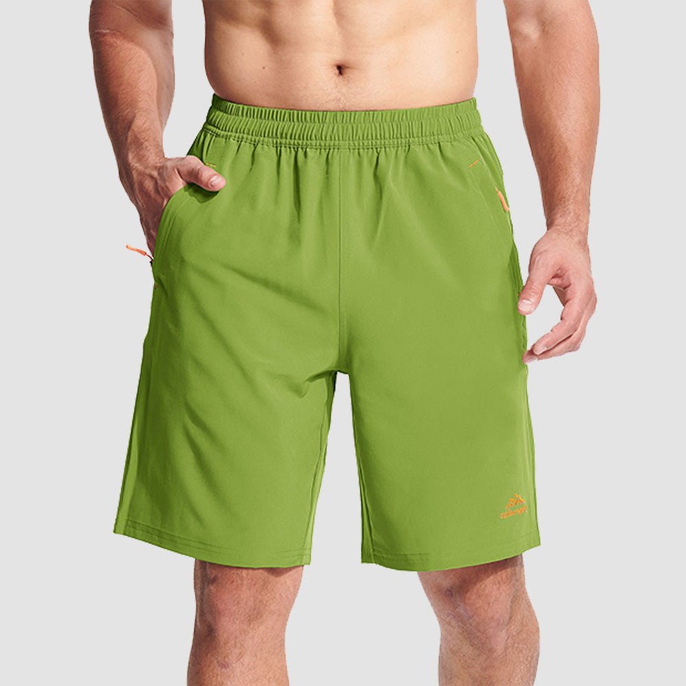 Apple Green Men's Quick Dry Hiking Shorts with Zipper Pockets - Lightweight Athletic Shorts - MAGCOMSEN