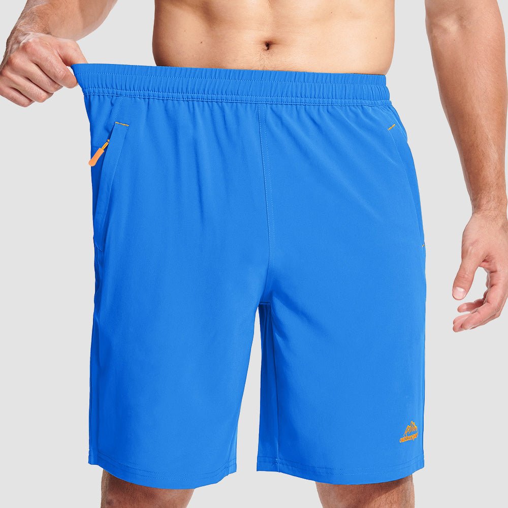 Bright Blue Men's Quick Dry Hiking Shorts with Zipper Pockets - Lightweight Athletic Shorts - MAGCOMSEN
