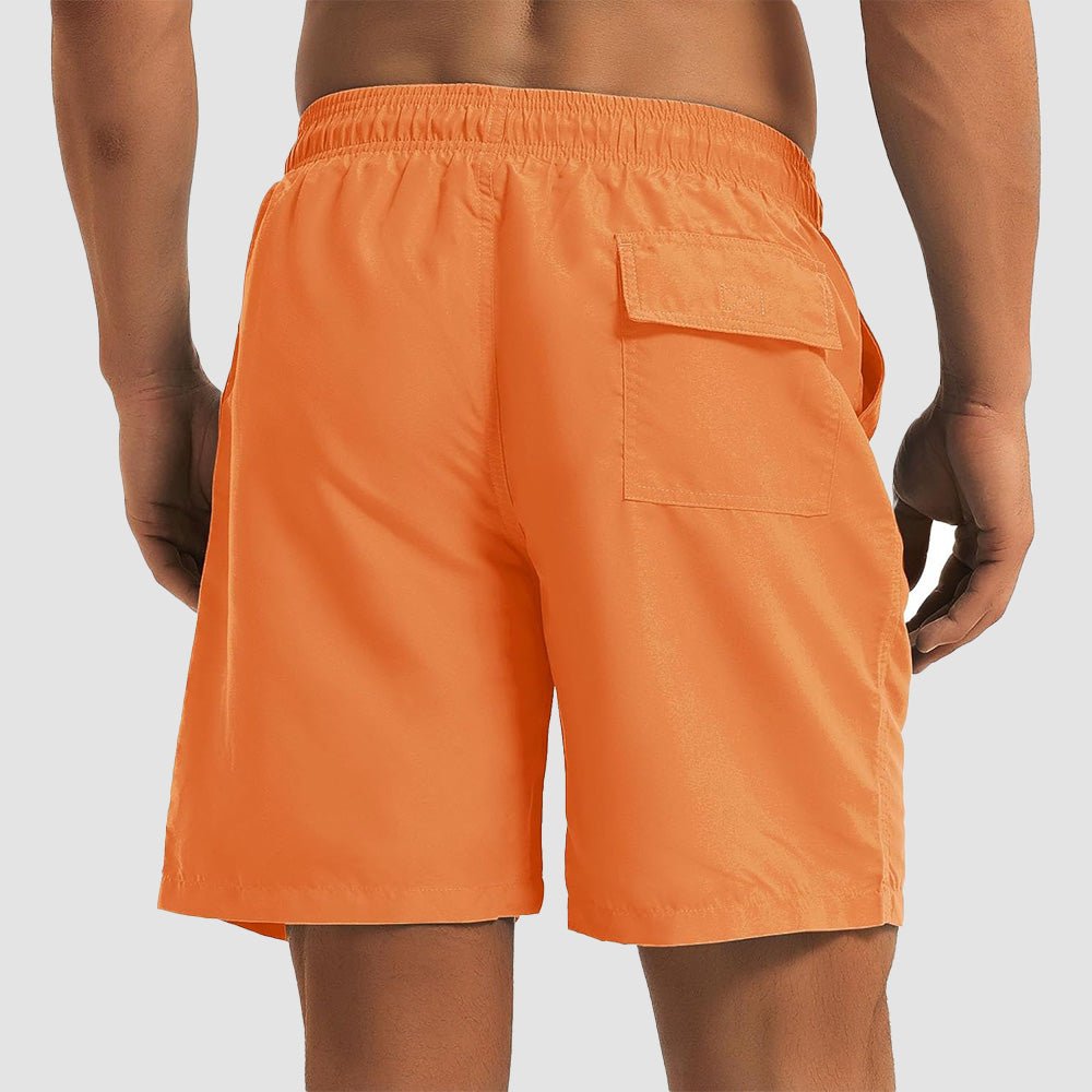 orange Men's Quick Dry Swim Trunks - Mesh Lining, Multi - Pocket Shorts - MAGCOMSEN