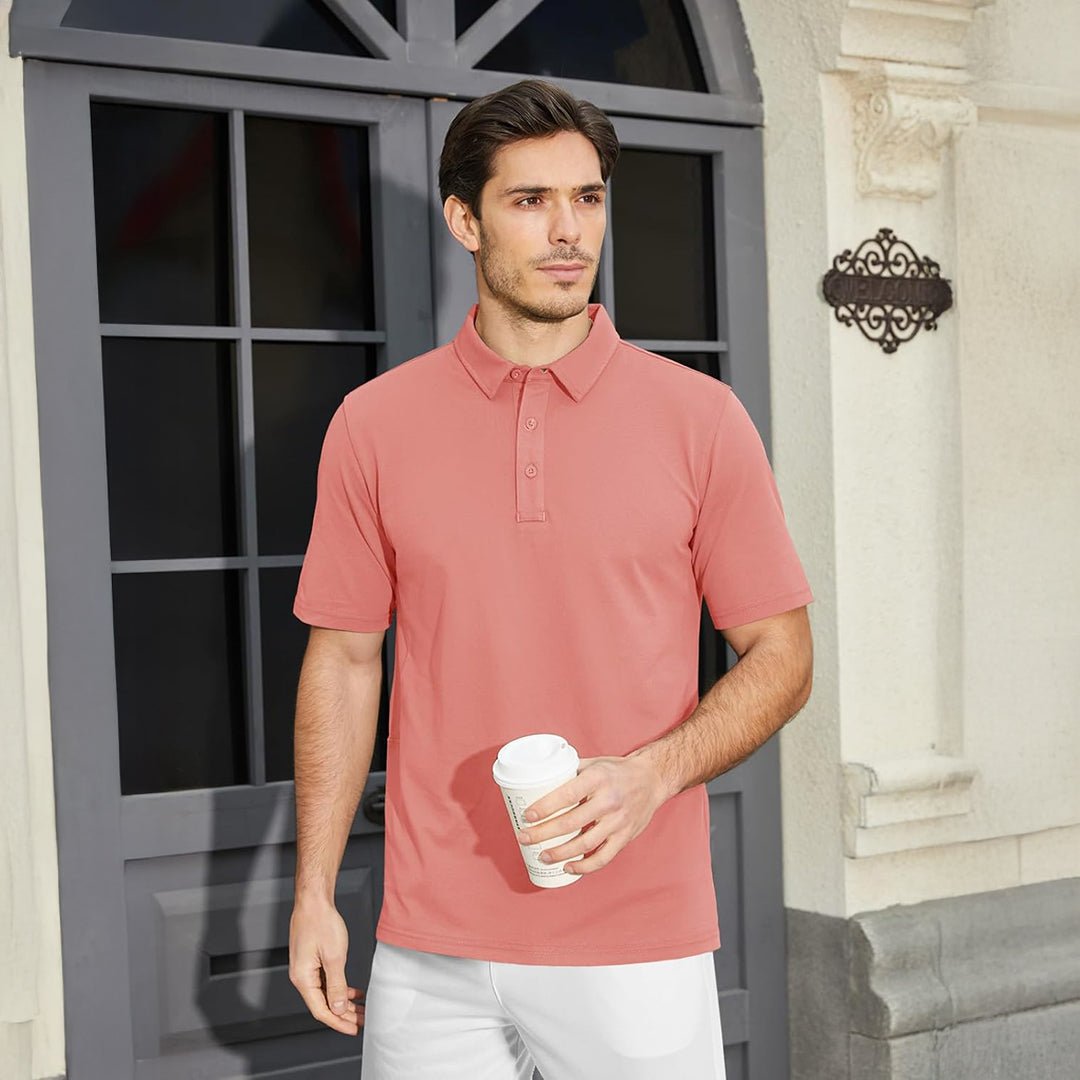 Men's Short Sleeve Golf Polo Shirt - MAGCOMSEN
