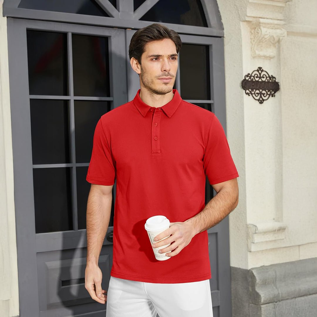 Men's Short Sleeve Golf Polo Shirt - MAGCOMSEN