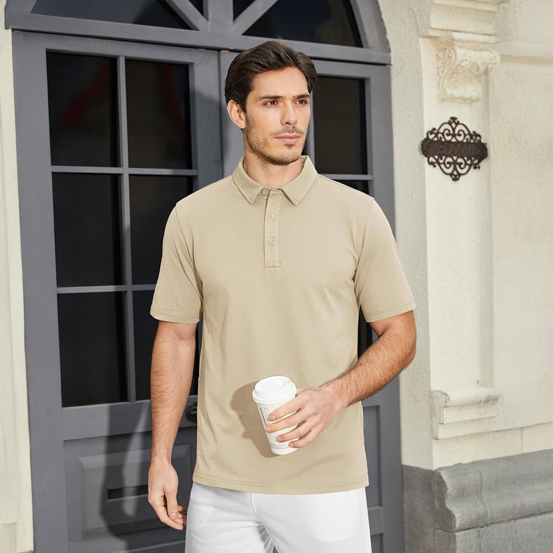 Men's Short Sleeve Golf Polo Shirt - MAGCOMSEN