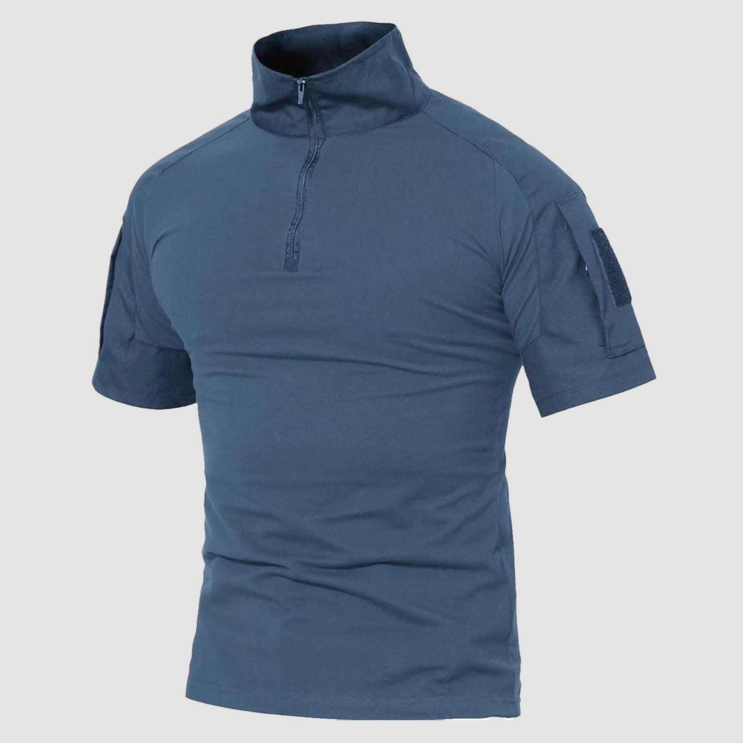 Blue Grey Men's Tactical 1/4 Zip Camo Shirts | Slim Fit - MAGCOMSEN