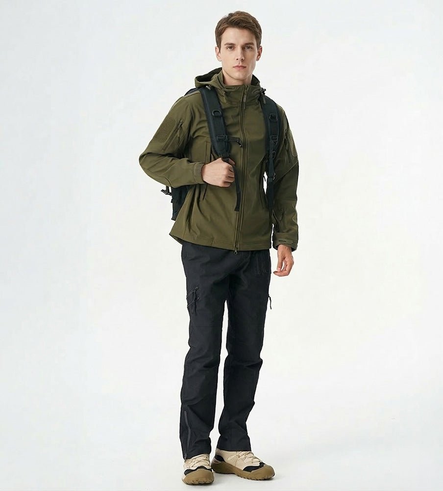 Men's Tactical Cargo Pants with 9 Pockets for Hiking Black by MAGCOMSEN