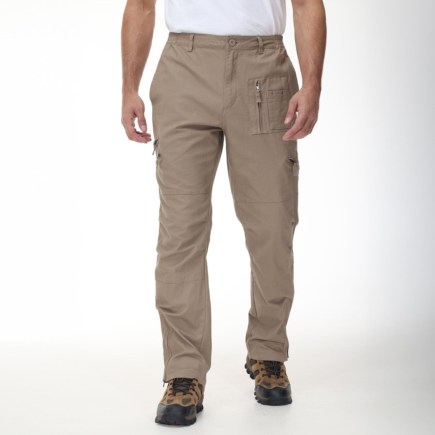 Men's Tactical Cargo Pants with 9 Pockets for Hiking - MAGCOMSEN Color_Sand