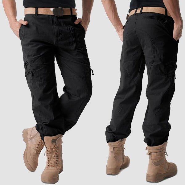 Men's Tactical Cargo Pants with 9 Pockets for Hiking - MAGCOMSEN Color_Black