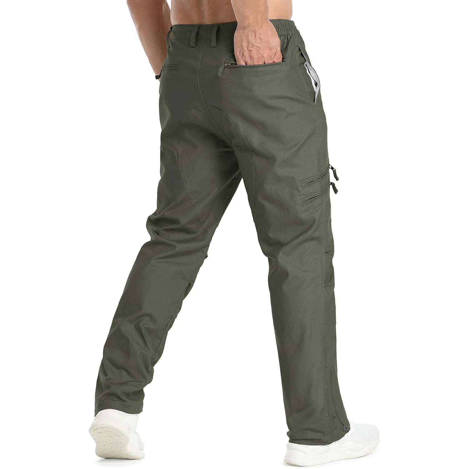 Men's Tactical Cargo Pants with 9 Pockets for Hiking - MAGCOMSEN Color_Green