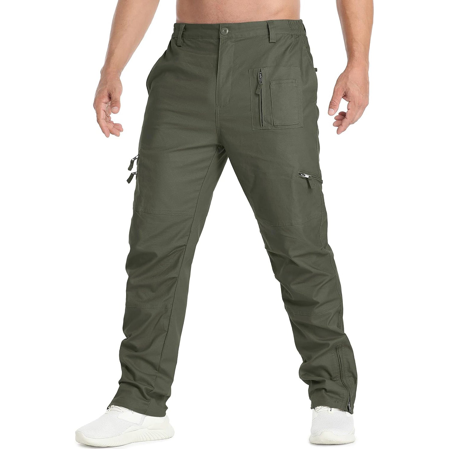 Men's Tactical Cargo Pants with 9 Pockets for Hiking - MAGCOMSEN Color_Green