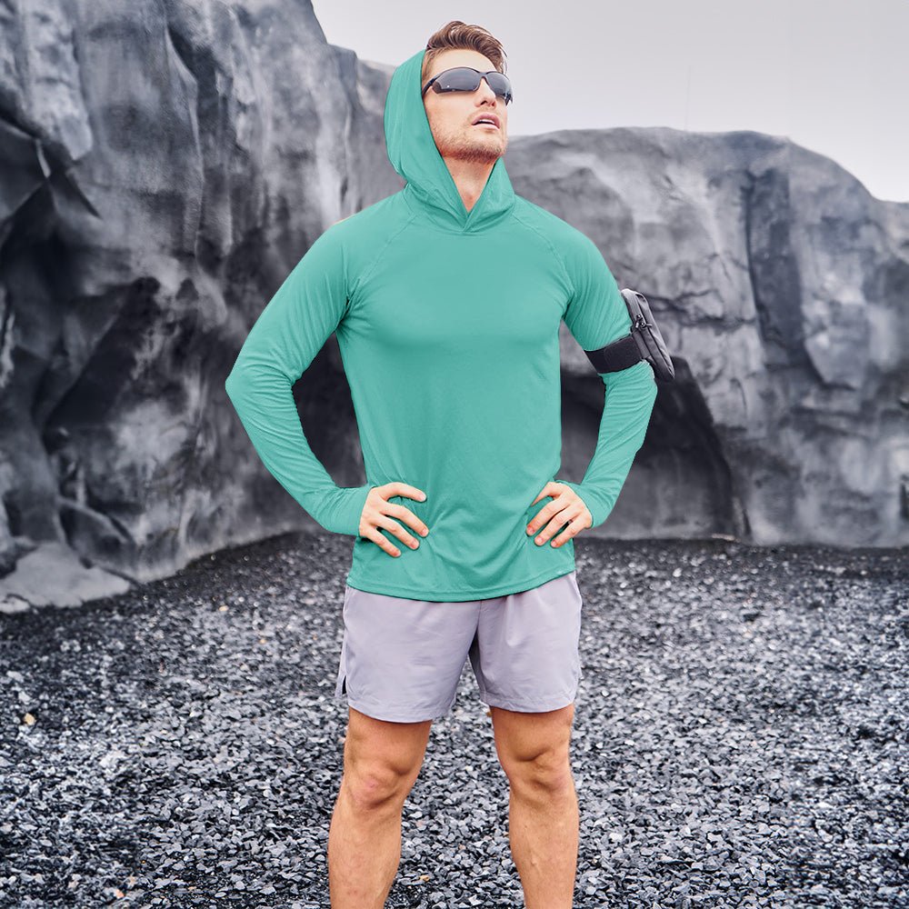 Grey Men's UPF 50+ Hooded Fishing Shirts | Sun Protection - MAGCOMSEN