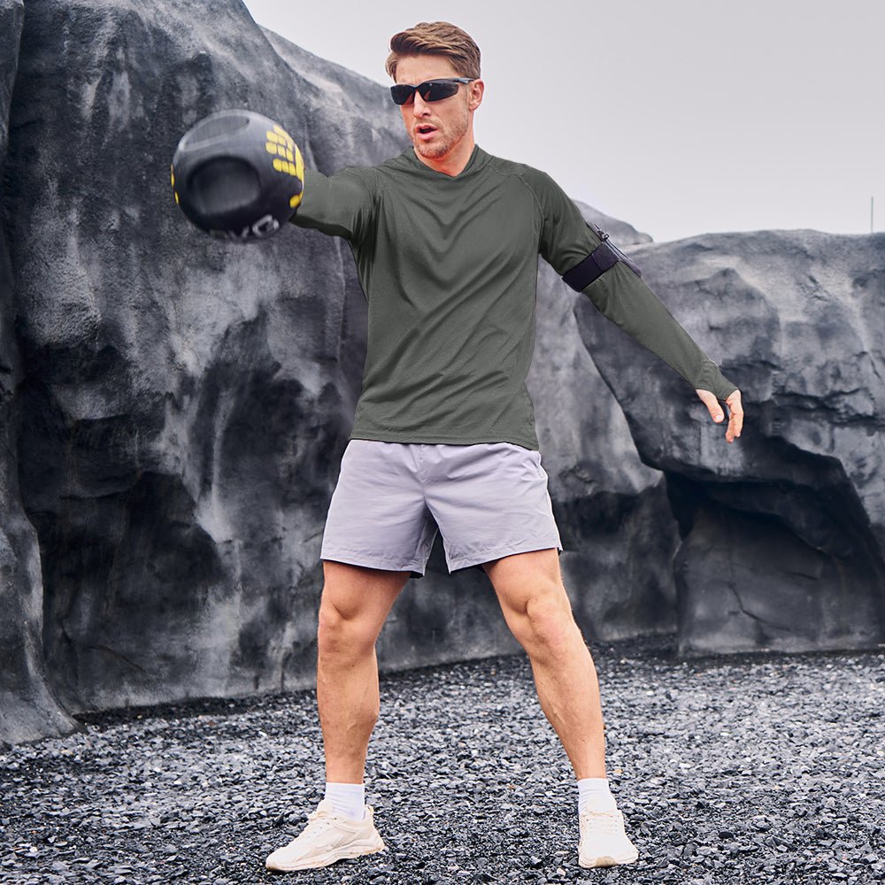 Dark Grey Men's UPF 50+ Hooded Fishing Shirts | Sun Protection - MAGCOMSEN