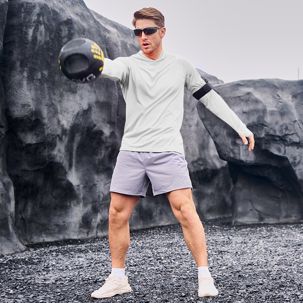 White Men's UPF 50+ Hooded Fishing Shirts | Sun Protection - MAGCOMSEN#Color_White