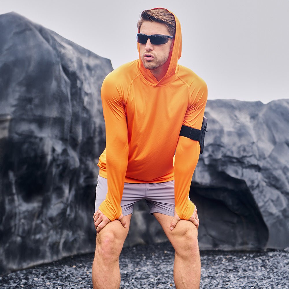 Men's UPF 50+ Hooded Fishing Shirts | Sun Protection - MAGCOMSEN  #Color_Orange