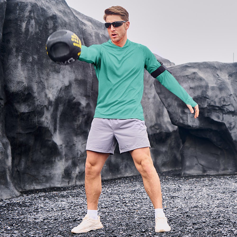 Grey Men's UPF 50+ Hooded Fishing Shirts | Sun Protection - MAGCOMSEN