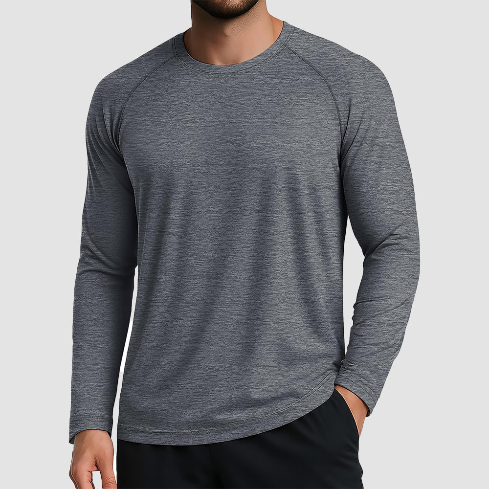 Dark Grey Men's UPF 50+ Long Sleeve Shirt Dry Fit for Fishing & Hiking - MAGCOMSEN