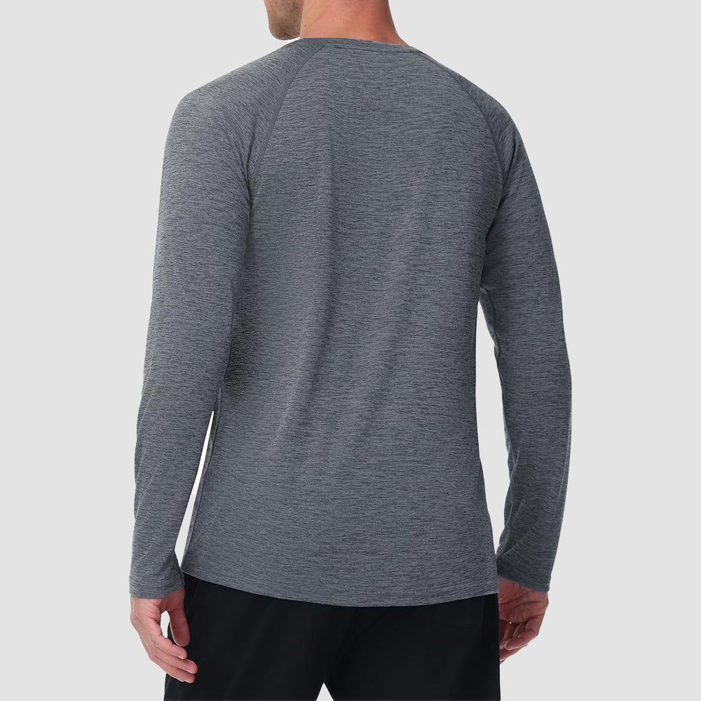Dark Grey Men's UPF 50+ Long Sleeve Shirt Dry Fit for Fishing & Hiking - MAGCOMSEN