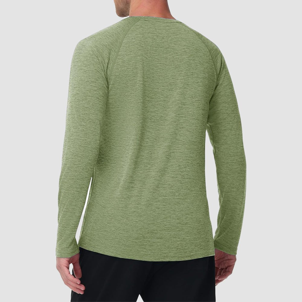 Green Men's UPF 50+ Long Sleeve Shirt Dry Fit for Fishing & Hiking - MAGCOMSEN