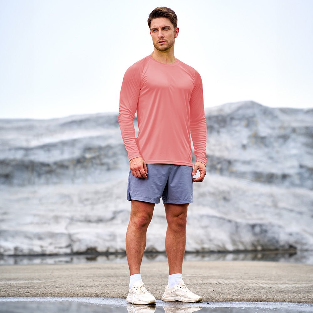 Watermelon Red Men's UPF 50+ Quick Dry Shirt - Sun Protection for Hiking - MAGCOMSEN