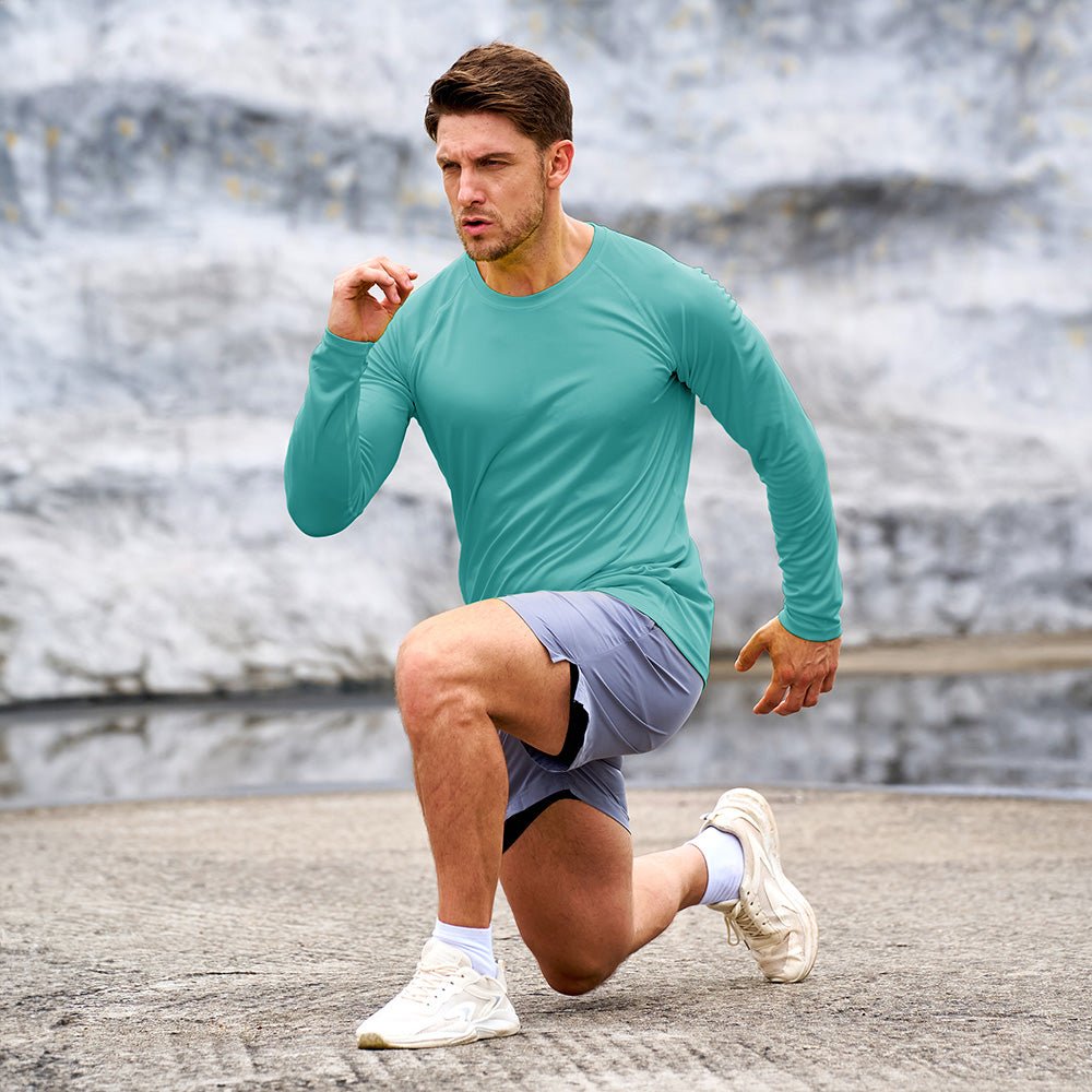 Grey Green Men's UPF 50+ Quick Dry Shirt - Sun Protection for Hiking - MAGCOMSEN