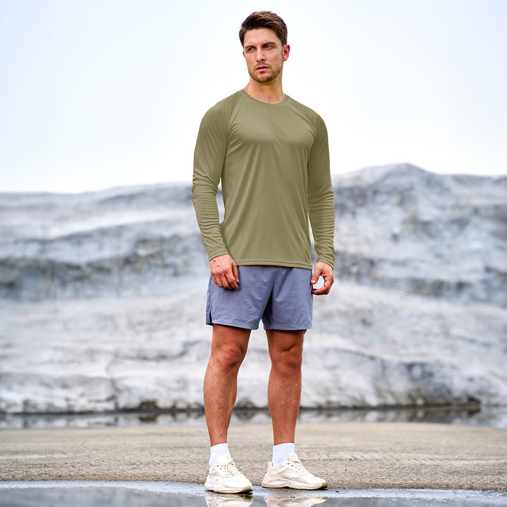 Dull Cyan Men's UPF 50+ Quick Dry Shirt - Sun Protection for Hiking - MAGCOMSEN #Color_Dull Cyan