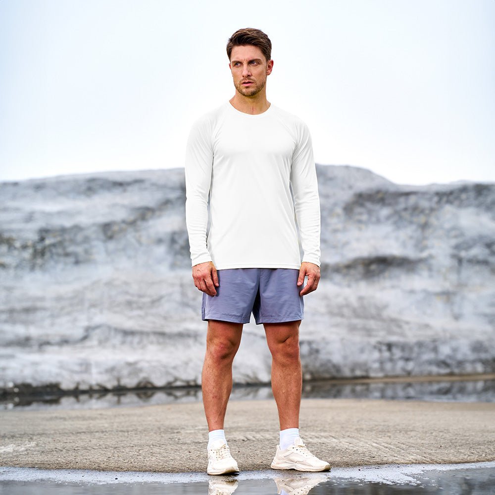 White MAGCOMSEN Men's UPF 50+ Quick Dry Shirt - Sun Protection for Hiking #Color_White