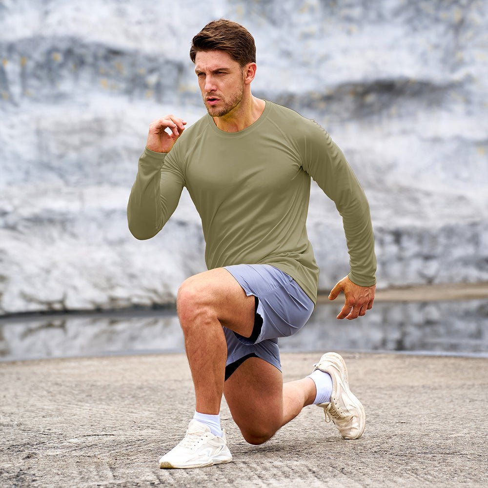 Dull Cyan Men's UPF 50+ Quick Dry Shirt - Sun Protection for Hiking - MAGCOMSEN