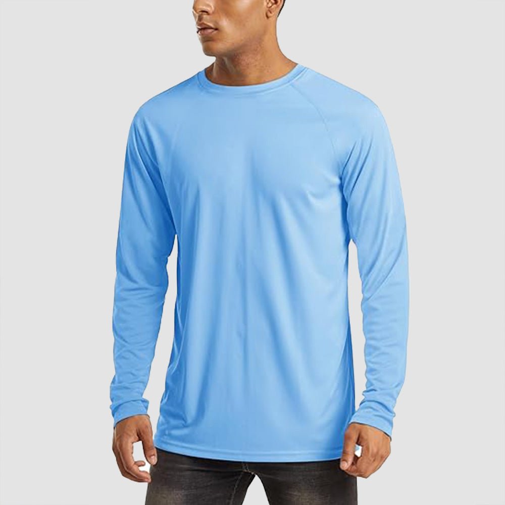 Blue MAGCOMSEN Men's UPF 50+ Quick Dry Shirt - Sun Protection for Hiking  #Color_Blue