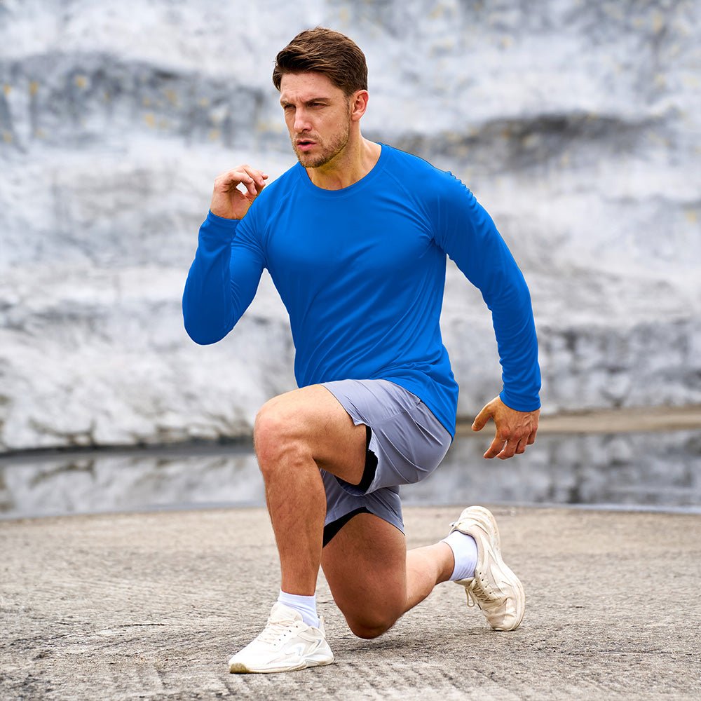 Bright Blue Men's UPF 50+ Quick Dry Shirt - Sun Protection for Hiking - MAGCOMSEN #Color_Bright Blue