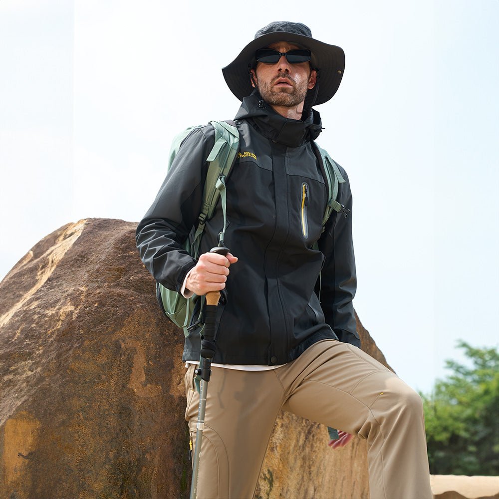 Men's Windproof Water Resistant Jacket - 5 Pockets for Hiking - MAGCOMSEN