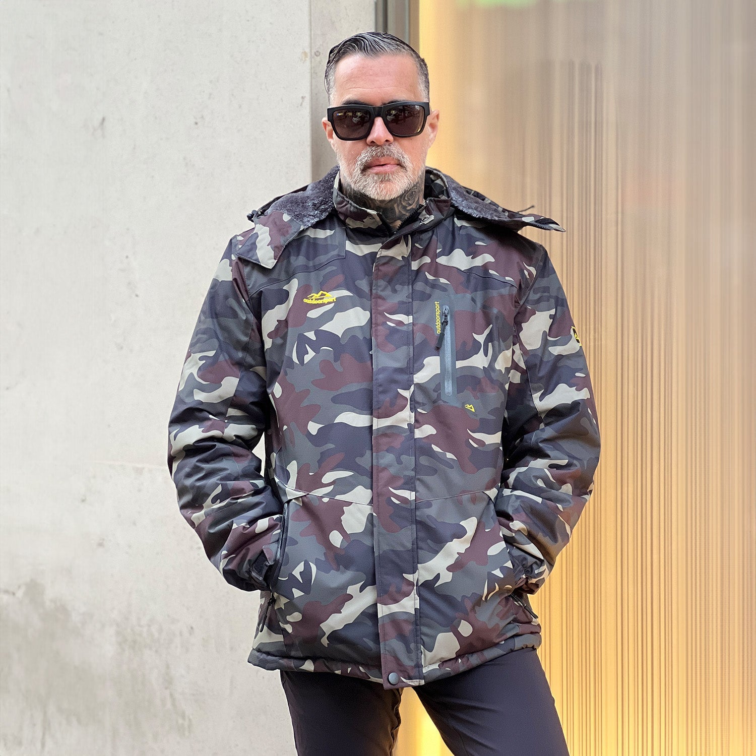 Men's Water-Repellent Winter Ski Jacket with Fleece Lining - MAGCOMSEN