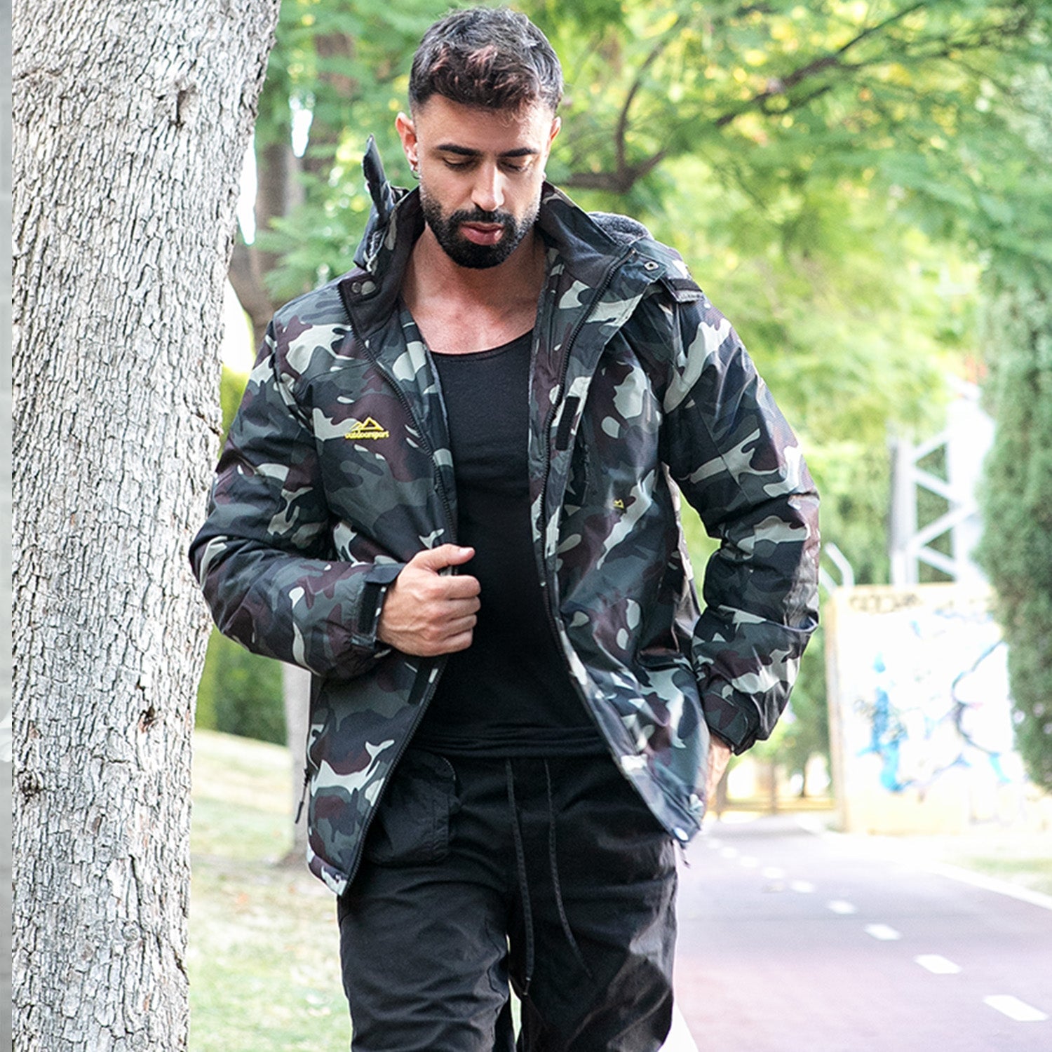 Men's Water-Repellent Winter Ski Jacket with Fleece Lining - MAGCOMSEN