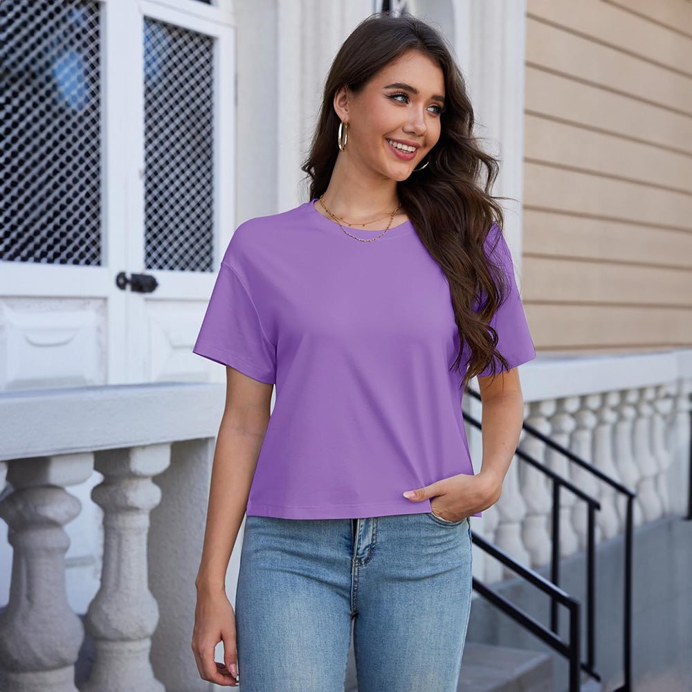 【New In】Women's Cotton UPF 50+ Summer Crop Top T-Shirt - MAGCOMSEN