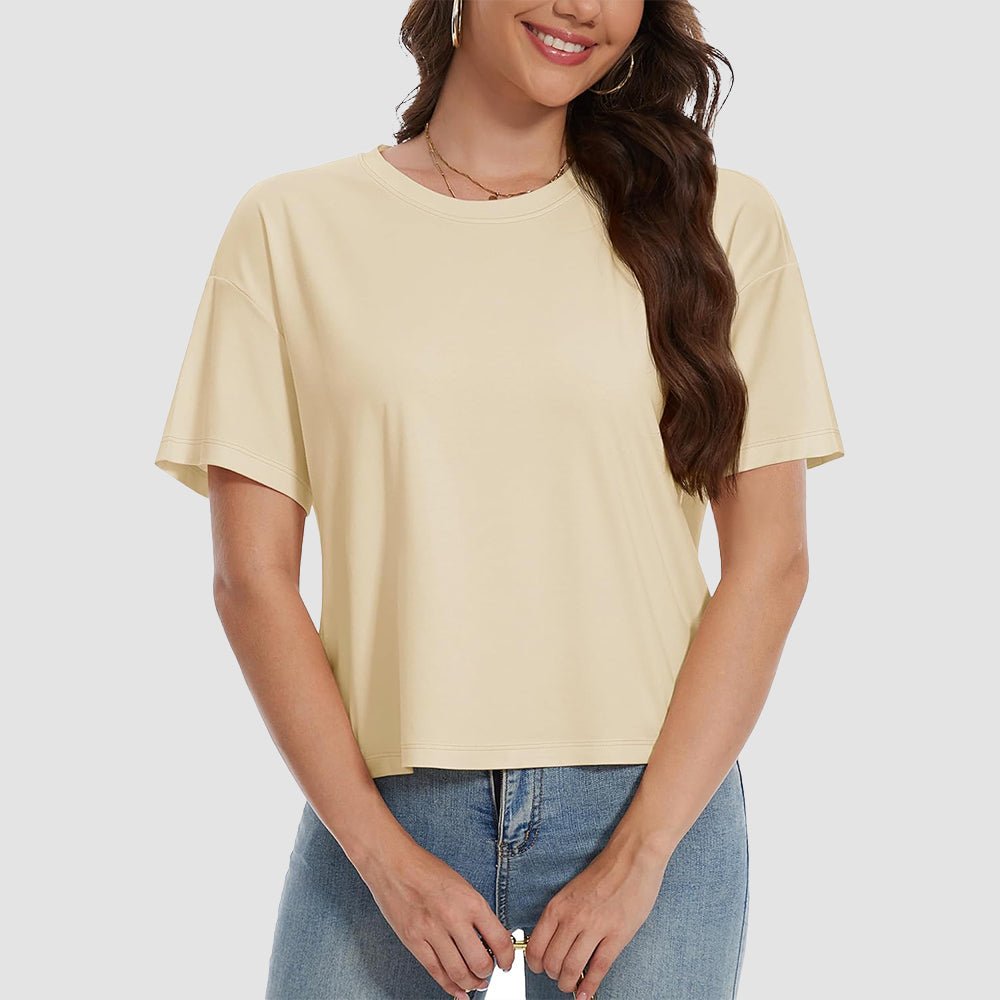 【New In】Women's Cotton UPF 50+ Summer Crop Top T-Shirt - MAGCOMSEN