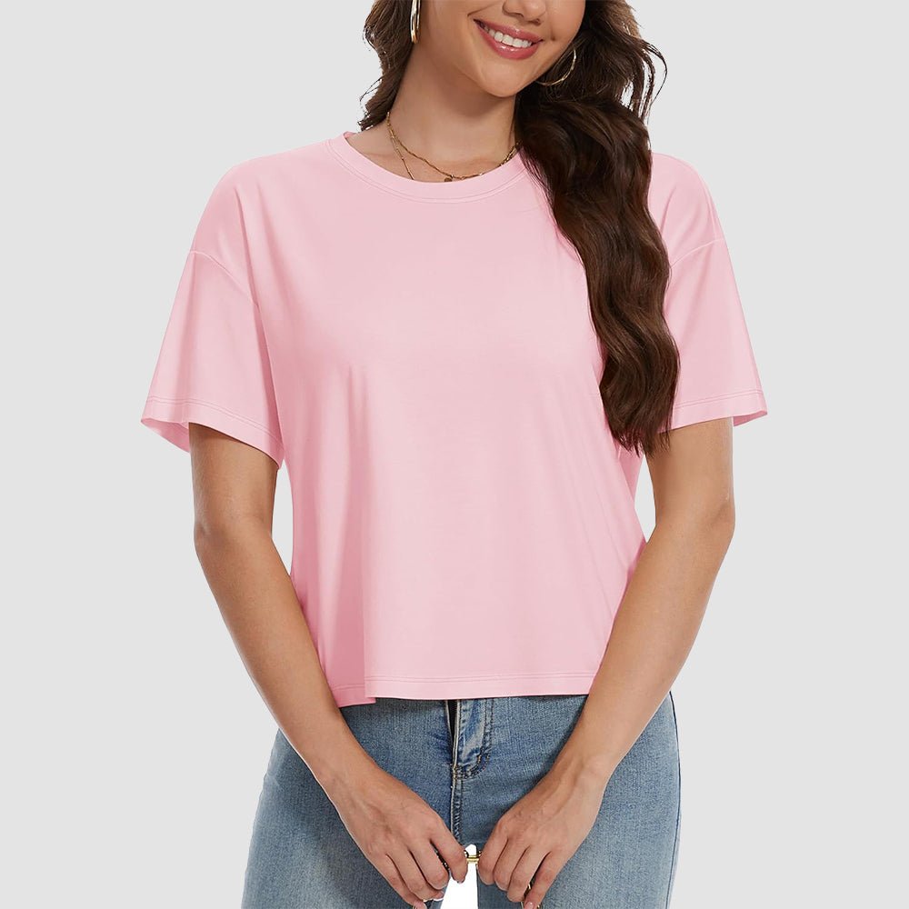 【New In】Women's Cotton UPF 50+ Summer Crop Top T-Shirt - MAGCOMSEN