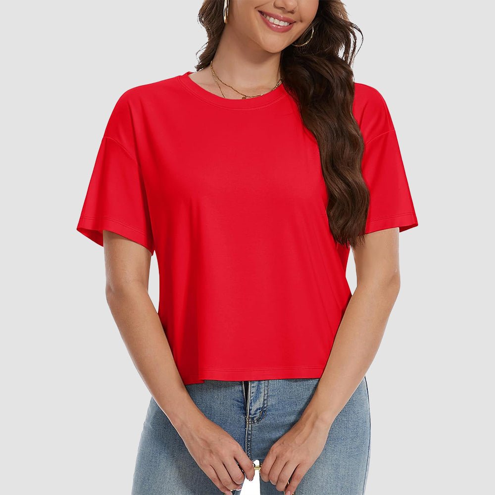 【New In】Women's Cotton UPF 50+ Summer Crop Top T-Shirt - MAGCOMSEN