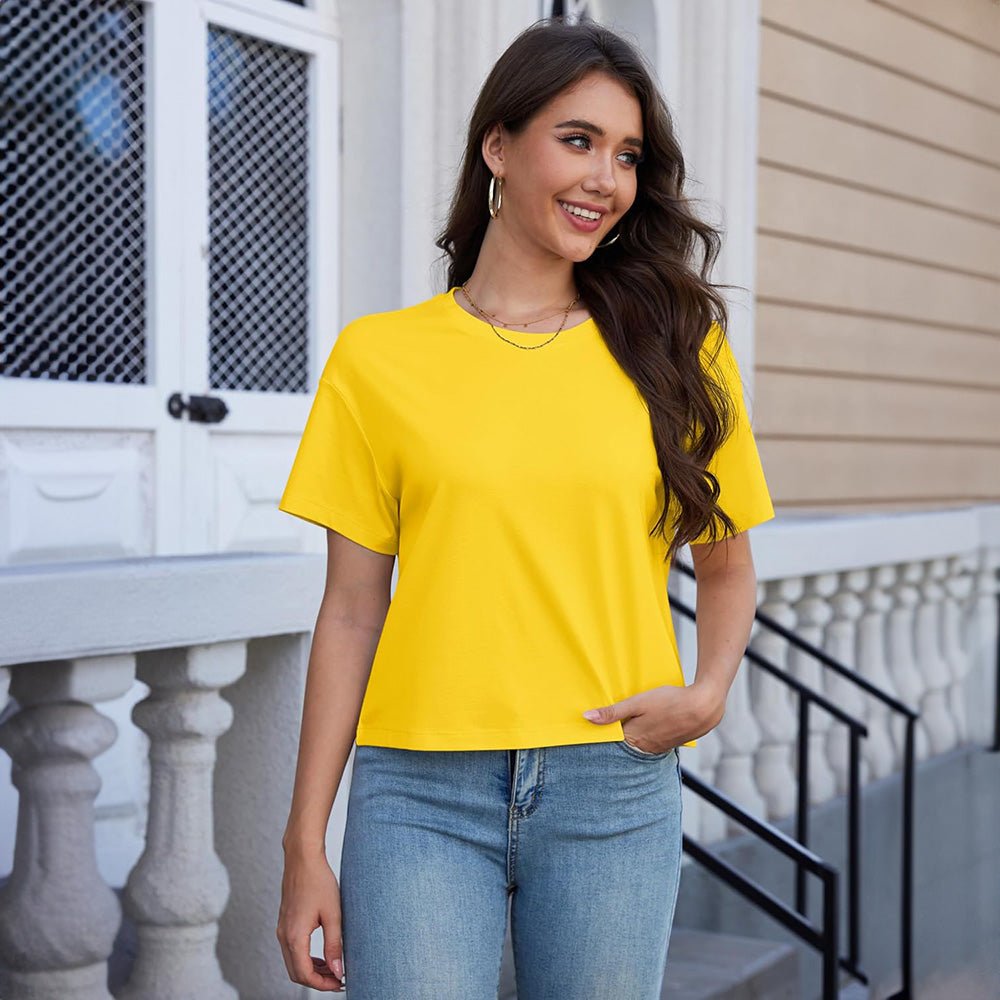 【New In】Women's Cotton UPF 50+ Summer Crop Top T-Shirt - MAGCOMSEN