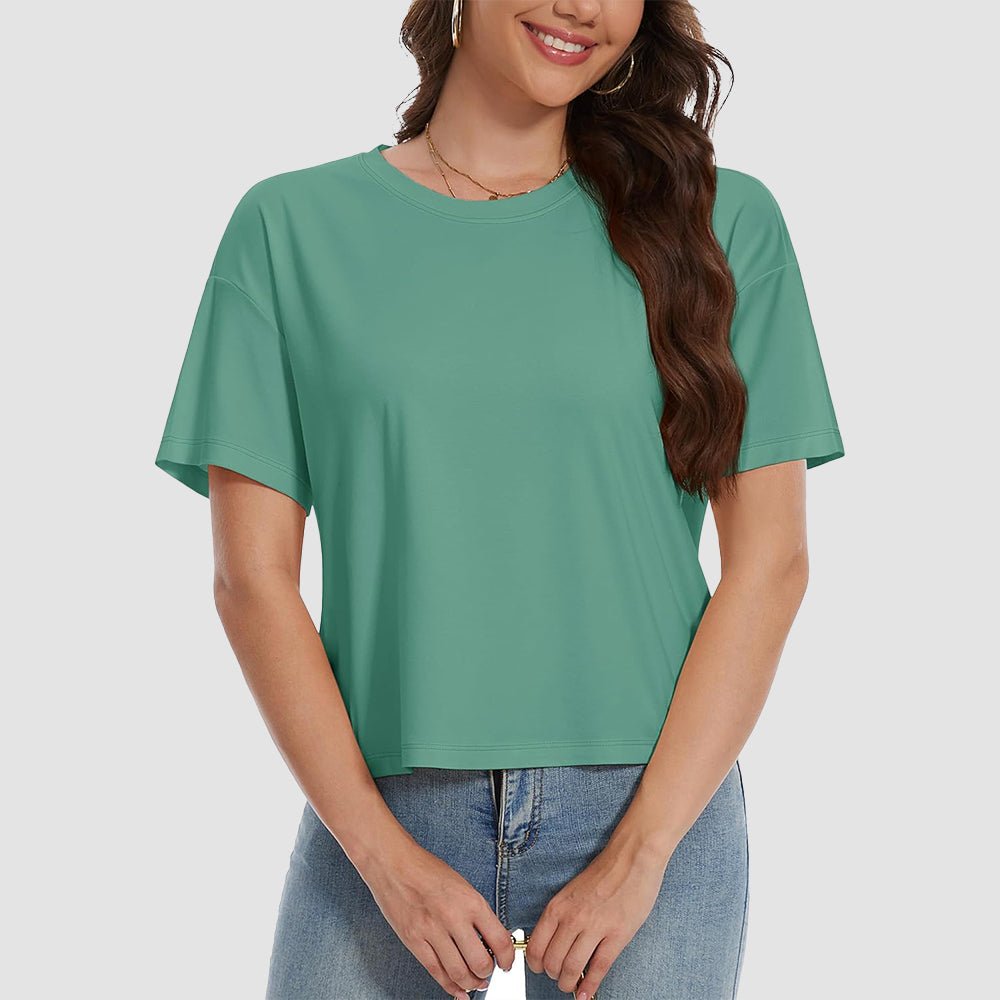 【New In】Women's Cotton UPF 50+ Summer Crop Top T-Shirt - MAGCOMSEN