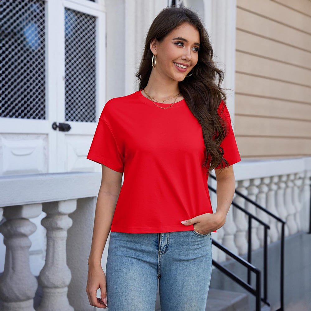 【New In】Women's Cotton UPF 50+ Summer Crop Top T-Shirt - MAGCOMSEN